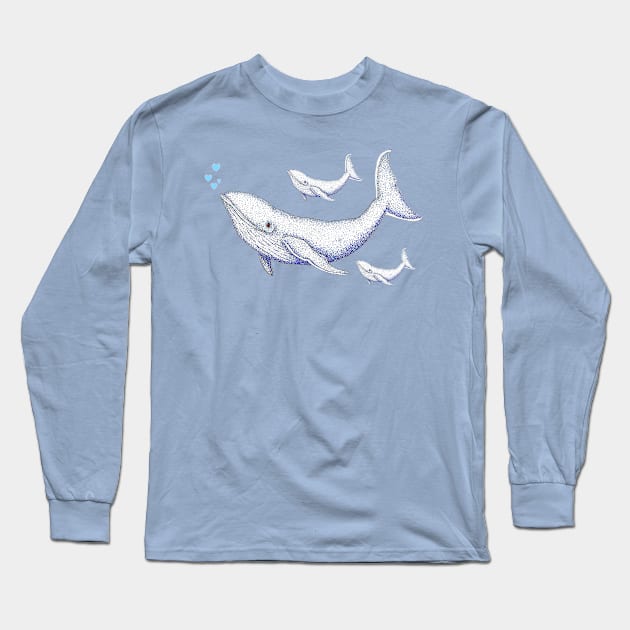 Whales Long Sleeve T-Shirt by Zenferren